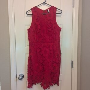 Elegant Red Lace Dress